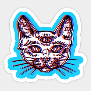 Funny Cat skeleton Dimension Sticker